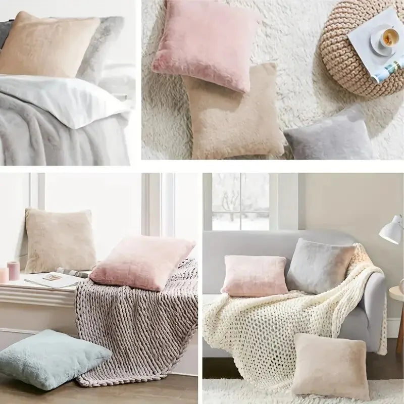 1Pcs Soft Faux Fur Cushion Cover