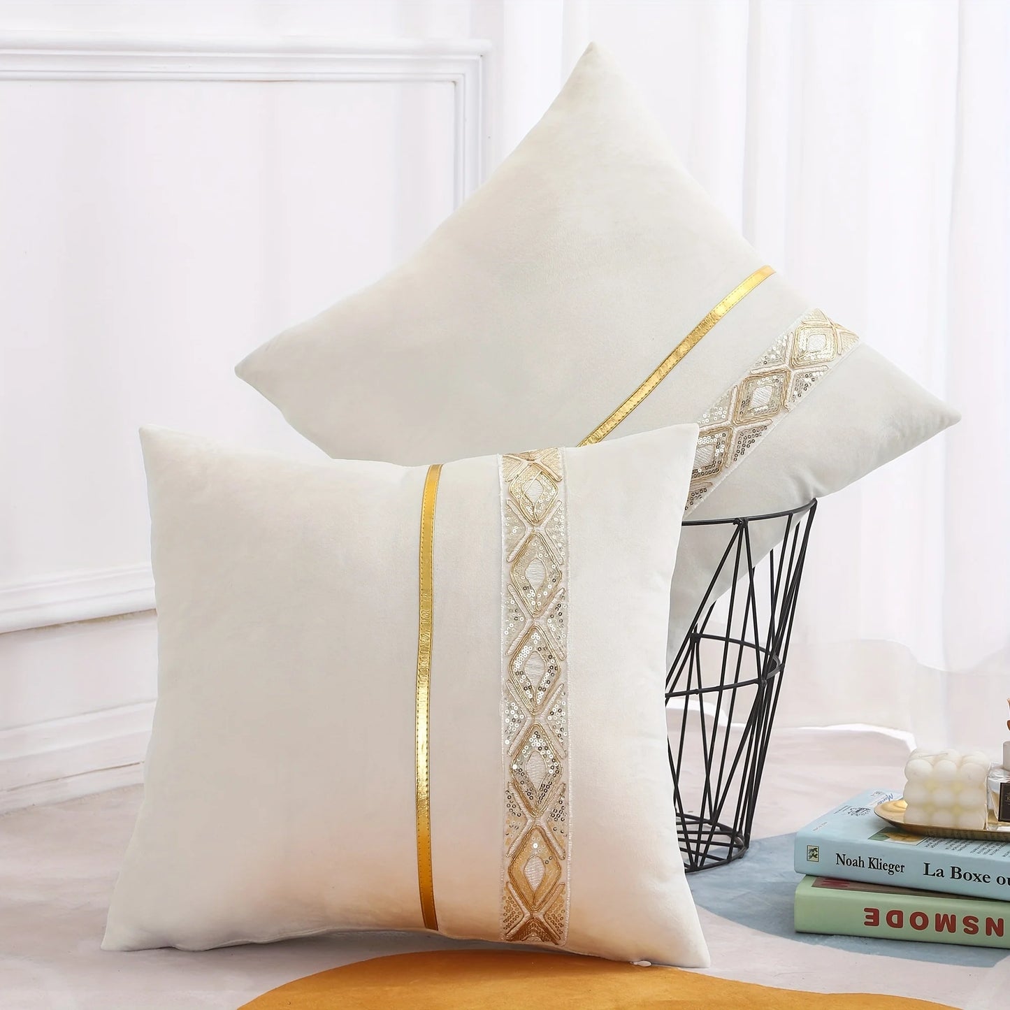 1pcs Sequin Embroidered Cushion Cover