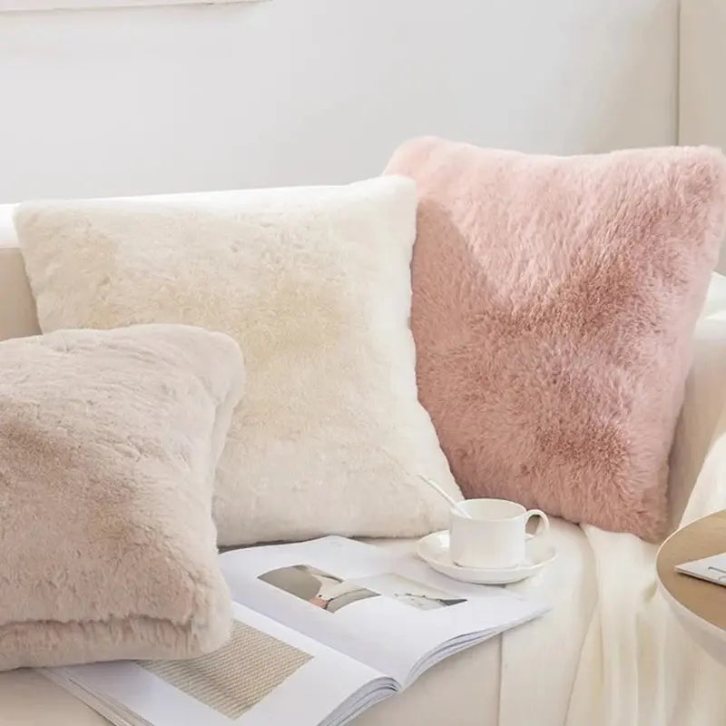 1Pcs Soft Faux Fur Cushion Cover