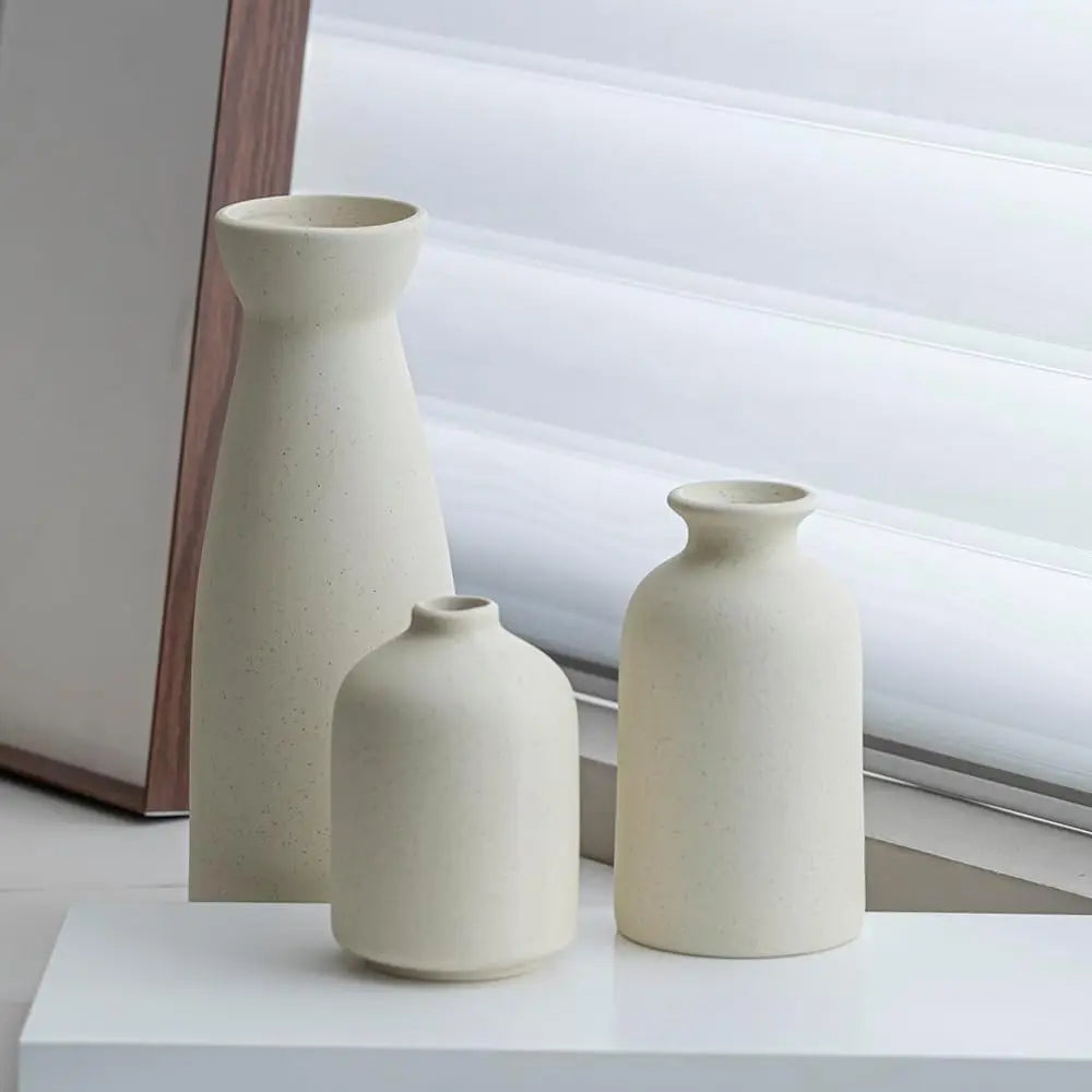 Ceramic vase Set of 3 Flower vases for Decor.