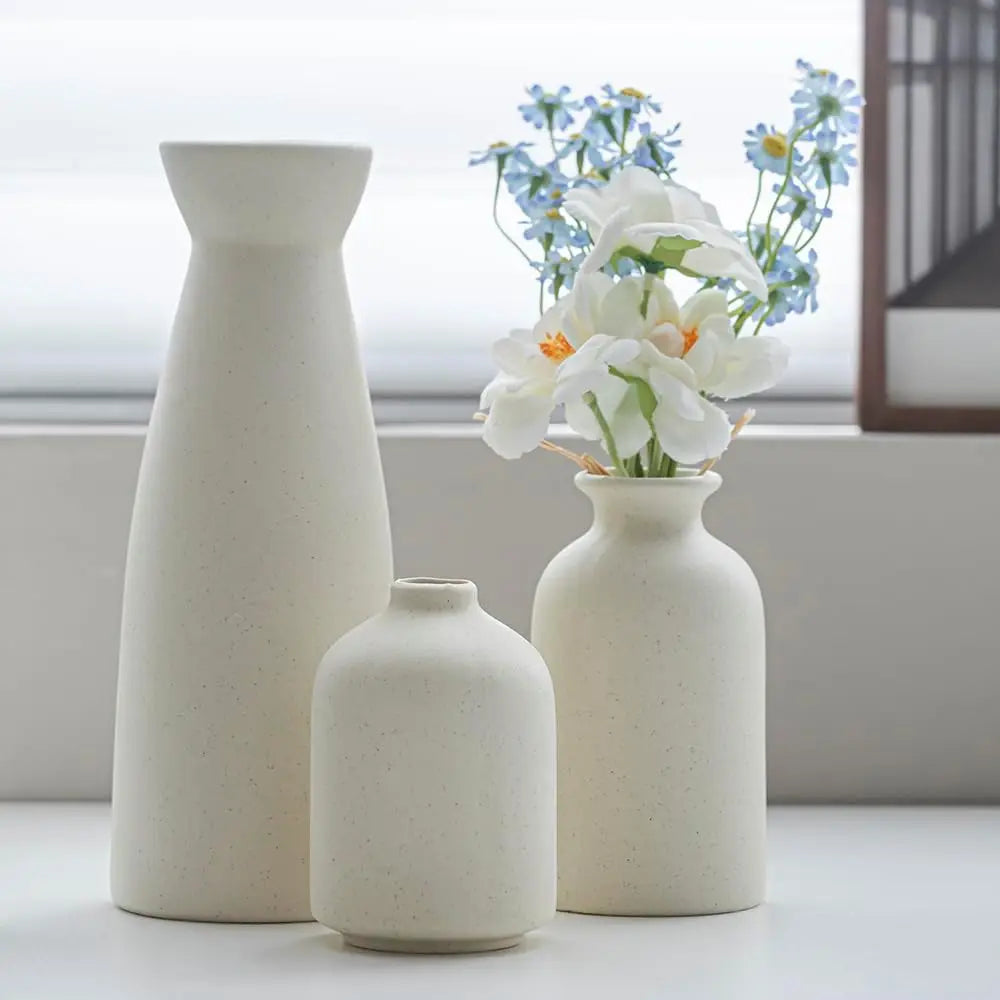 Ceramic vase Set of 3 Flower vases for Decor.